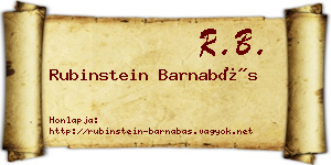 Rubinstein Barnabás névjegykártya